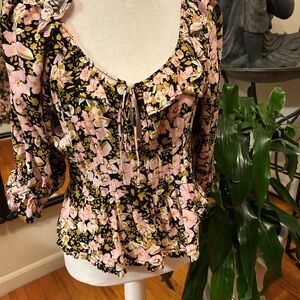 Free People Floral Ruffle Women's Top